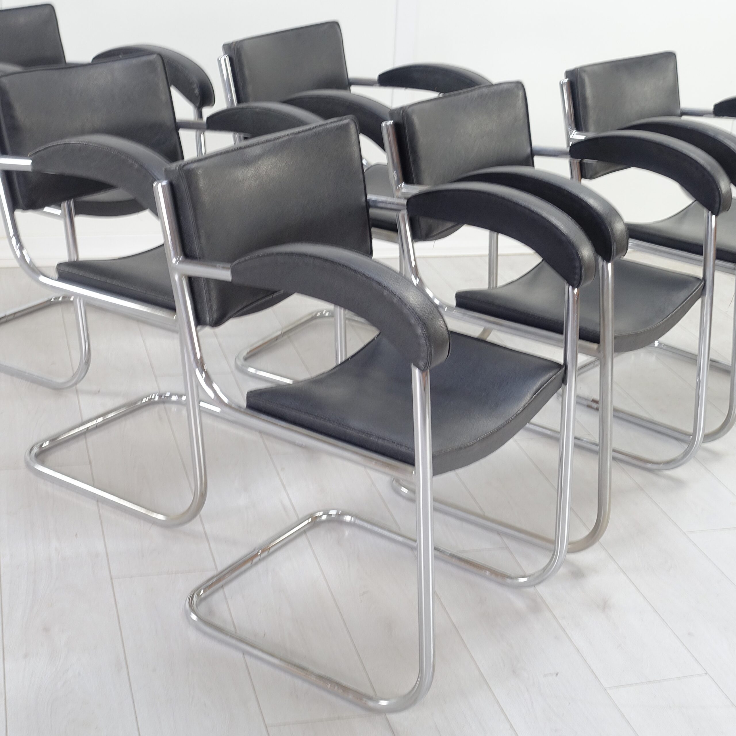 Art Deco set of 6 BBC Studio Armchairs by Serge Chermayeff 1930's