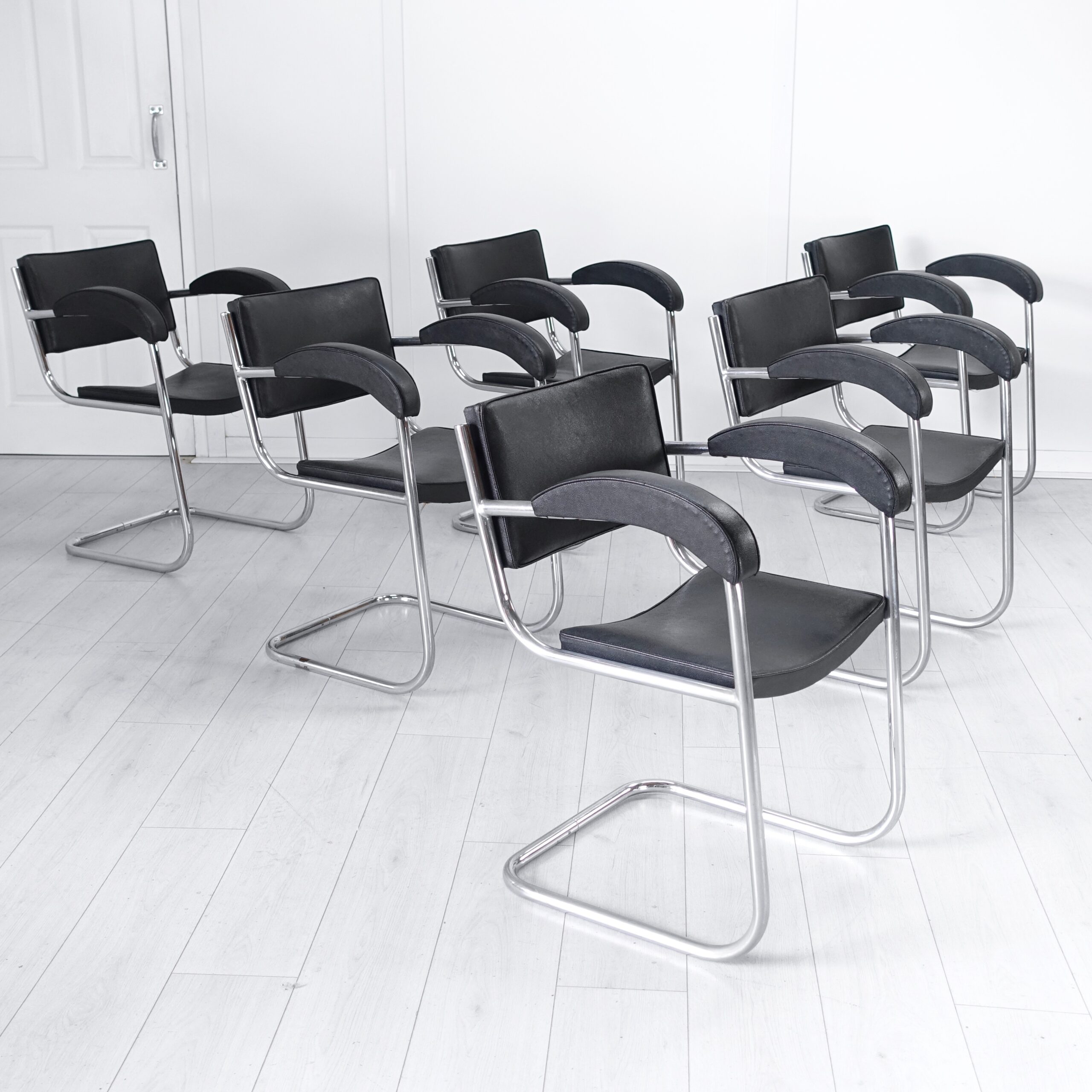 Art Deco set of 6 BBC Studio Armchairs by Serge Chermayeff 1930's
