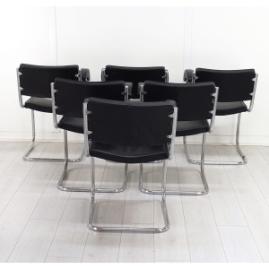 Art Deco set of 6 BBC Studio Armchairs by Serge Chermayeff 1930's