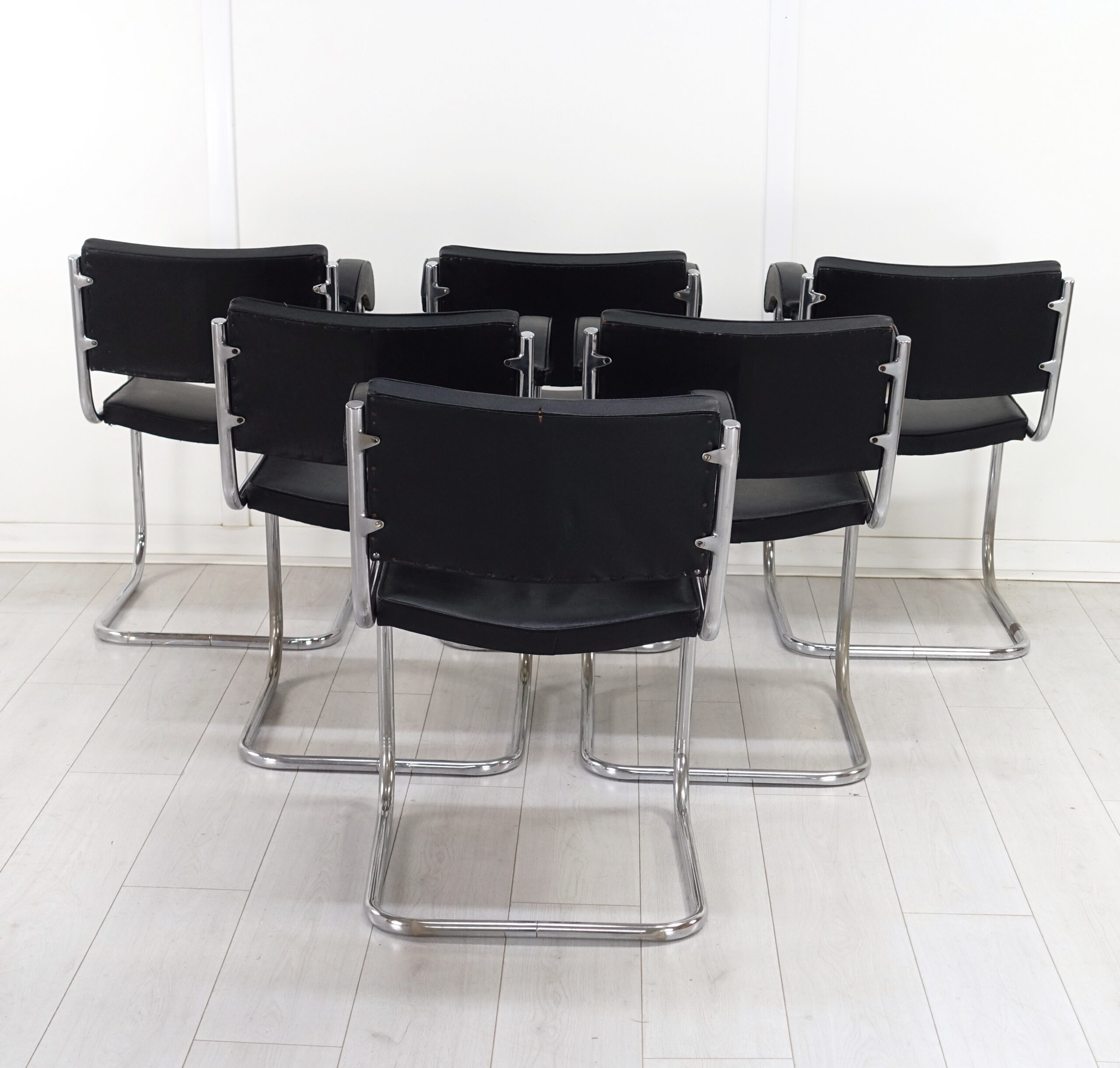 Art Deco set of 6 BBC Studio Armchairs by Serge Chermayeff 1930's