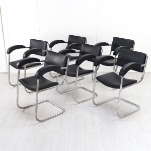 Art Deco set of 6 BBC Studio Armchairs by Serge Chermayeff 1930's
