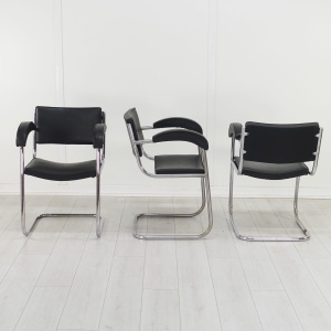 Art Deco set of 6 BBC Studio Armchairs by Serge Chermayeff 1930's