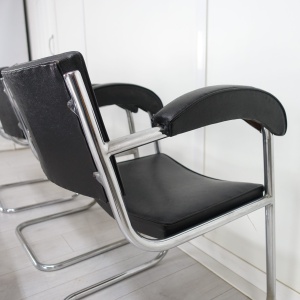 Art Deco set of 6 BBC Studio Armchairs by Serge Chermayeff 1930's