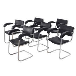 Art Deco set of 6 BBC Studio Armchairs by Serge Chermayeff 1930's