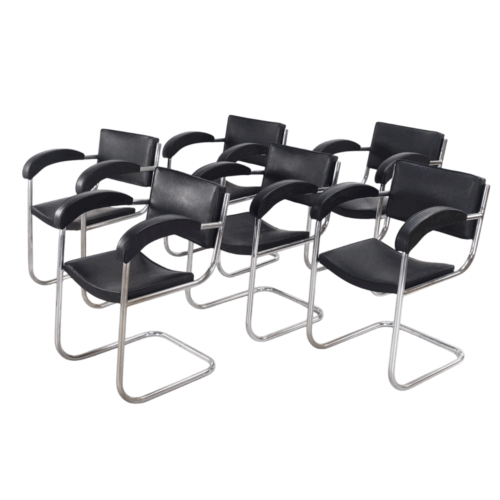 Art Deco set of 6 BBC Studio Armchairs by Serge Chermayeff 1930's