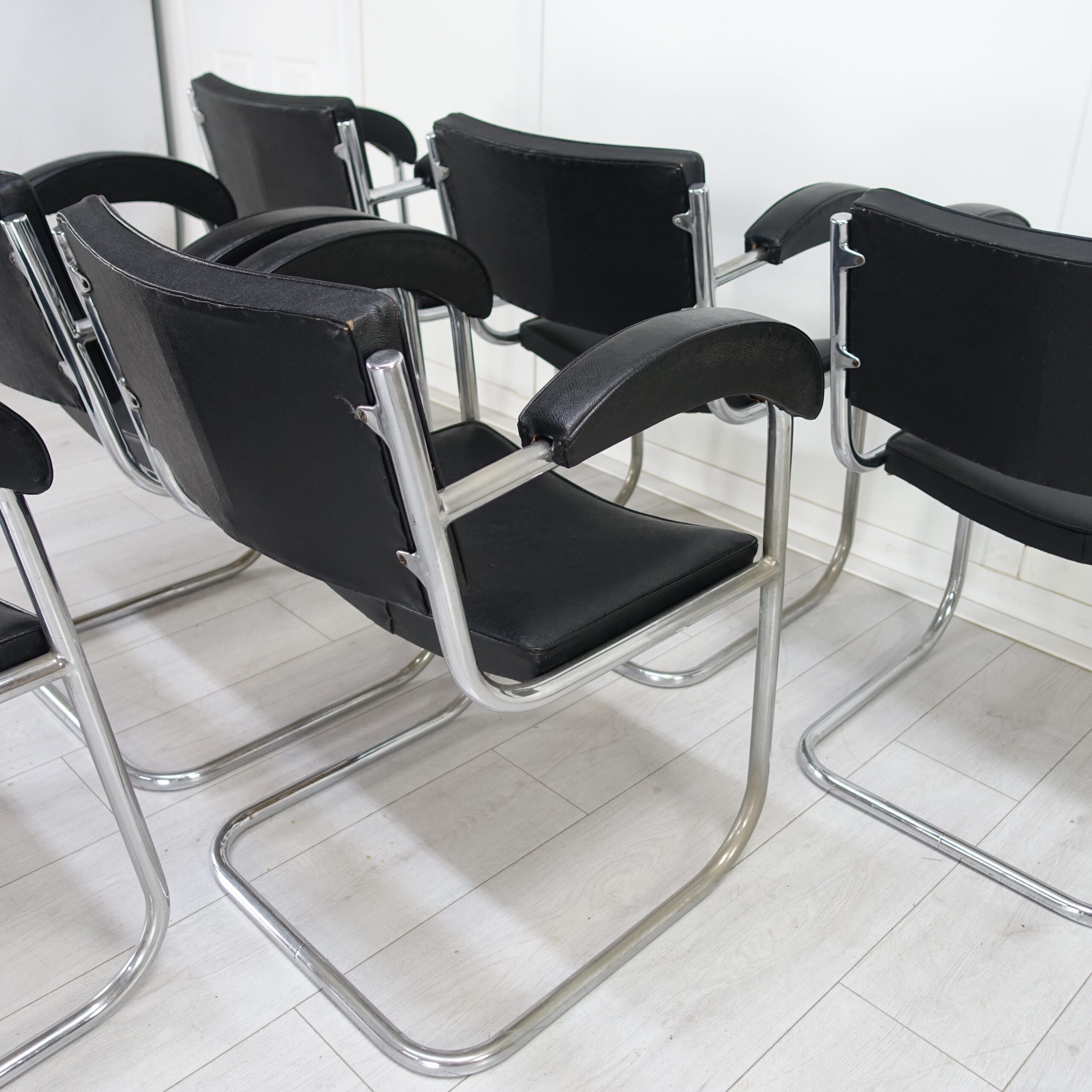 Art Deco set of 6 BBC Studio Armchairs by Serge Chermayeff 1930's