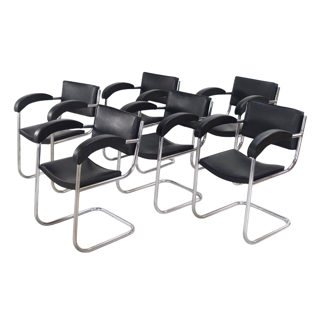Art Deco set of 6 BBC Studio Armchairs by Serge Chermayeff 1930's