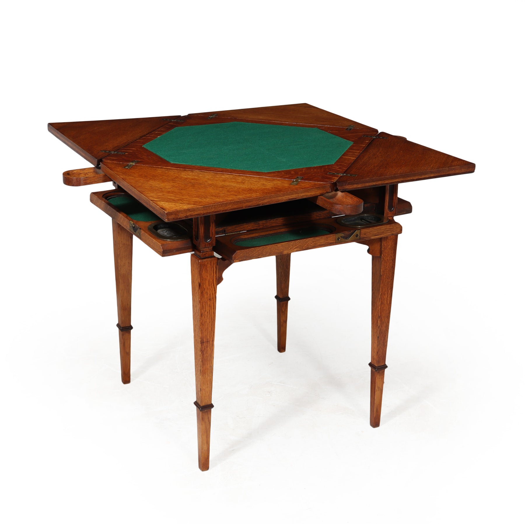 Excellent Arts & Crafts English Oak Envelope Card Table