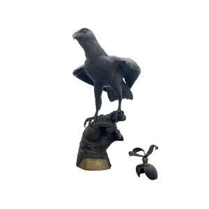 Bronze Falcon, Perched Upon a Falconers Glove - In The Manner of Gallo