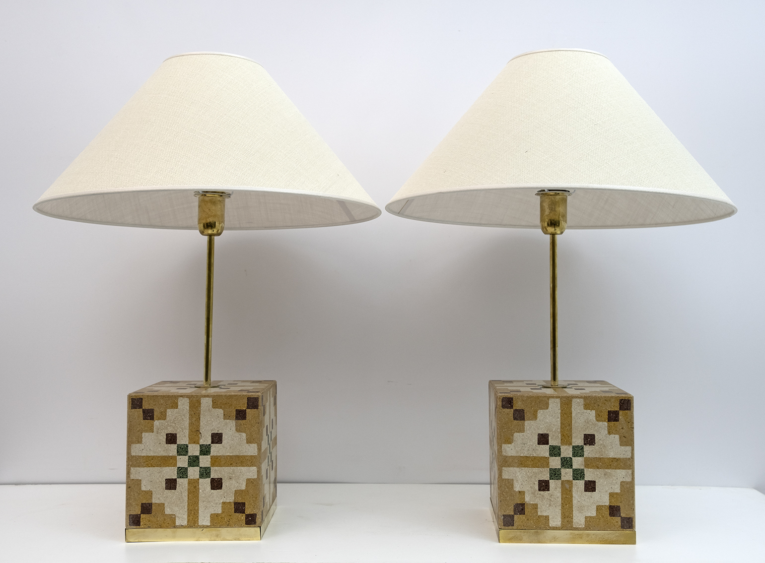 Pair of Liberty Era Italian Cementite Table Lamps