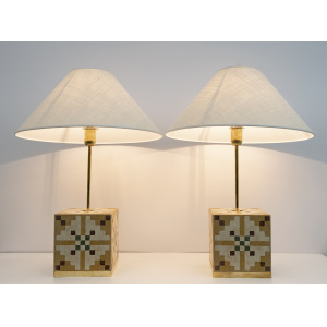 Pair of Liberty Era Italian Cementite Table Lamps