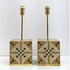 Pair of Liberty Era Italian Cementite Table Lamps
