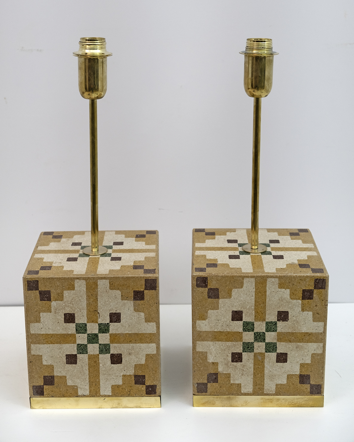 Pair of Liberty Era Italian Cementite Table Lamps