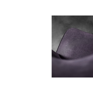 Rare Vintage Mid-Century Scandinavian Modern Oak & Purple Fabric High Back Wing Chair, 1950s