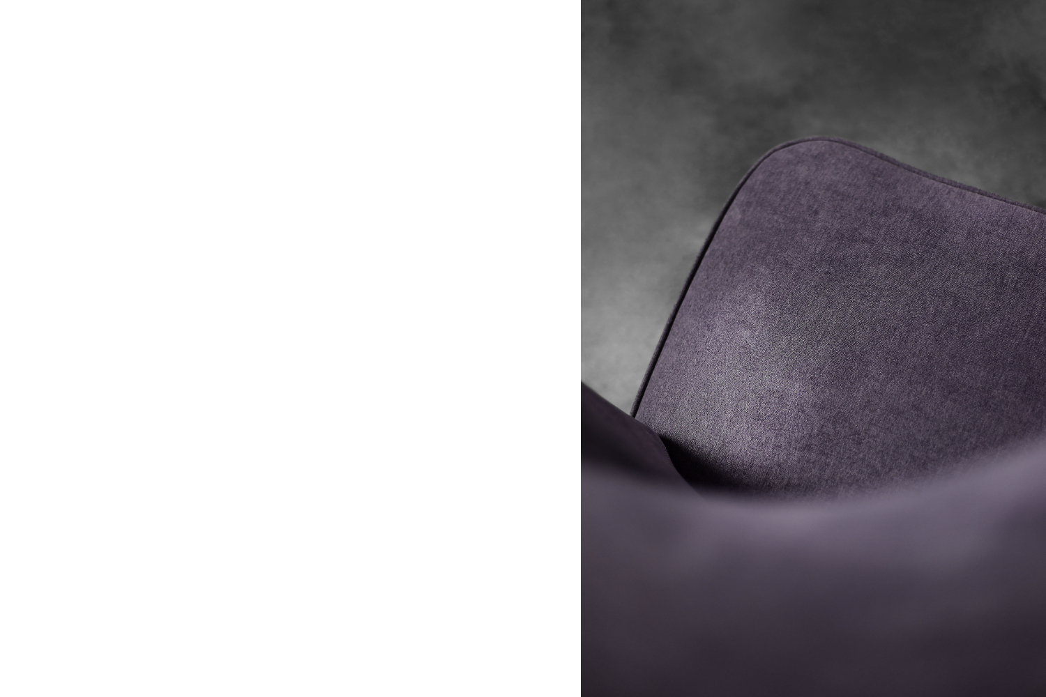 Rare Vintage Mid-Century Scandinavian Modern Oak & Purple Fabric High Back Wing Chair, 1950s