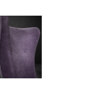 Rare Vintage Mid-Century Scandinavian Modern Oak & Purple Fabric High Back Wing Chair, 1950s