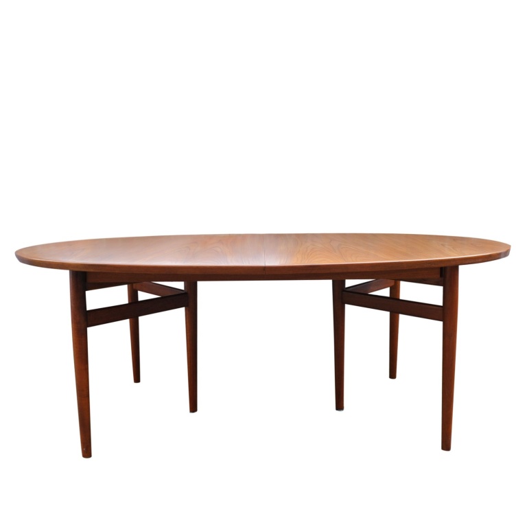 Danish Model 212 Extending Oval Dining Table in Teak by Arne Vodder for Sibast Møbler, 1960s