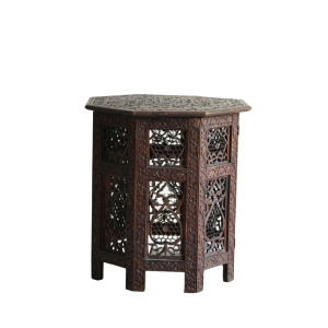 Eastern Carved Side Occasional End Table