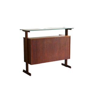 Freestanding Retro Teak Home Cocktail Bar