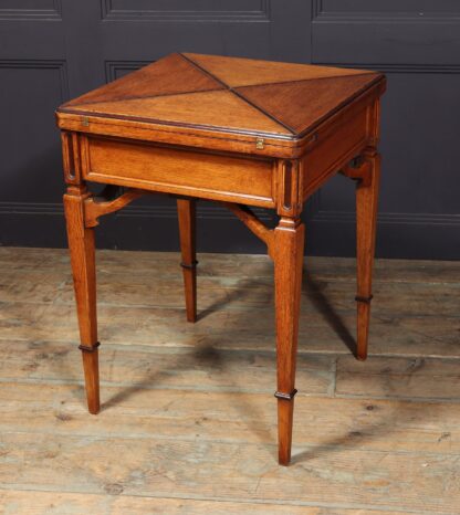 Excellent Arts & Crafts English Oak Envelope Card Table - Image 5