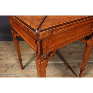 Excellent Arts & Crafts English Oak Envelope Card Table