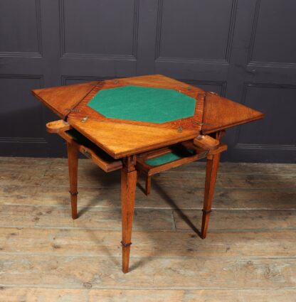 Excellent Arts & Crafts English Oak Envelope Card Table - Image 14