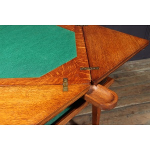 Excellent Arts & Crafts English Oak Envelope Card Table
