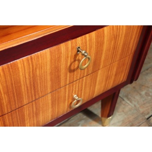 Mid Century Modern Crafted Italian Mahogany Desk