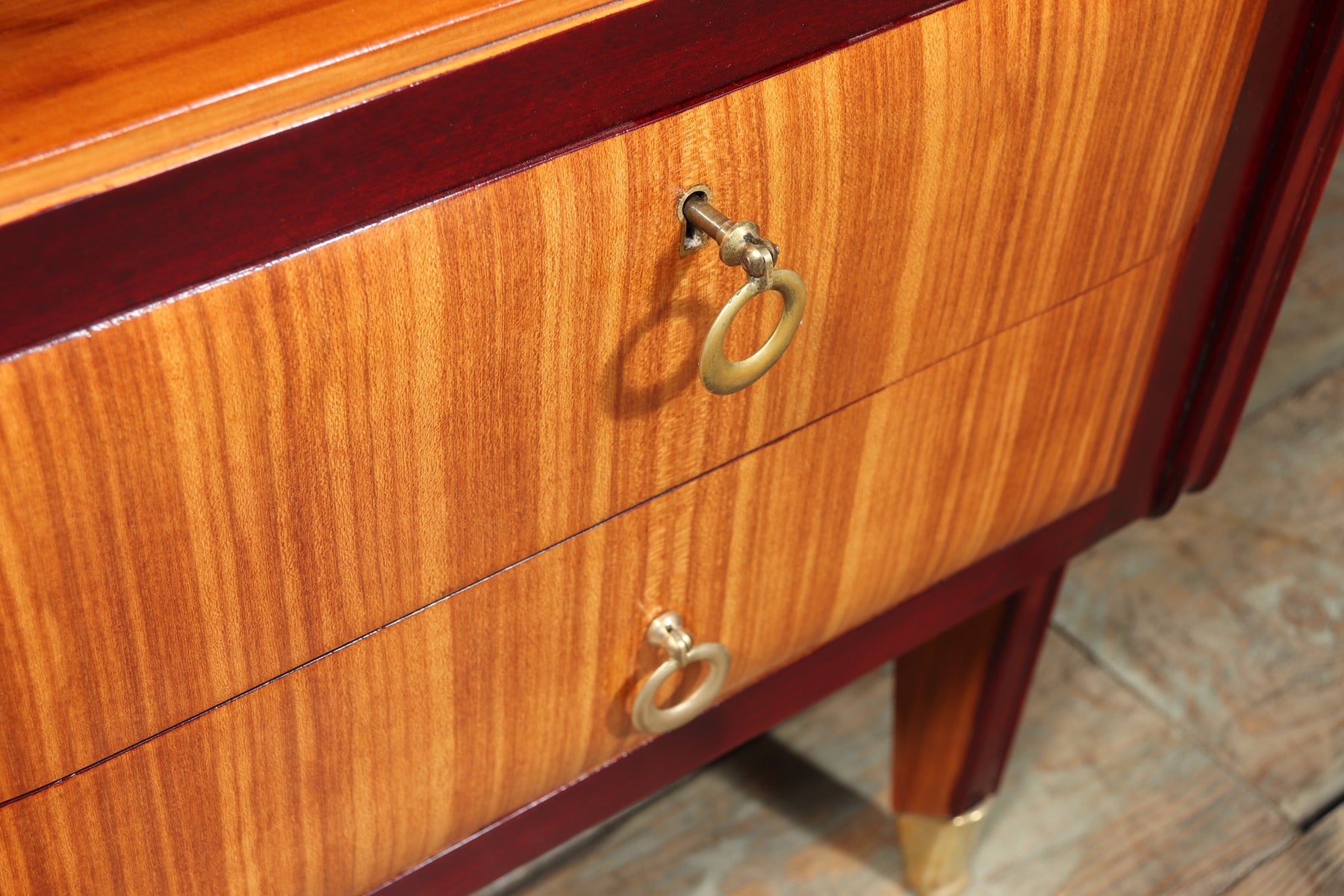 Mid Century Modern Crafted Italian Mahogany Desk