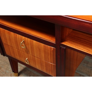 Mid Century Modern Crafted Italian Mahogany Desk