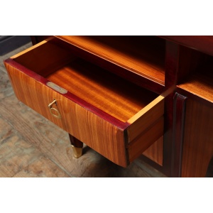 Mid Century Modern Crafted Italian Mahogany Desk