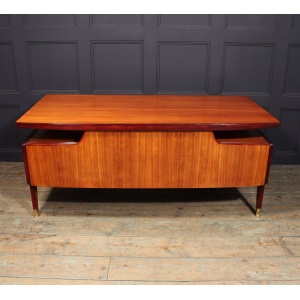 Mid Century Modern Crafted Italian Mahogany Desk