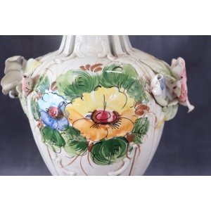 Hand-Painted Ceramic Vase by Bassano, 1990s