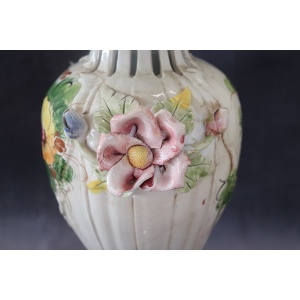 Hand-Painted Ceramic Vase by Bassano, 1990s