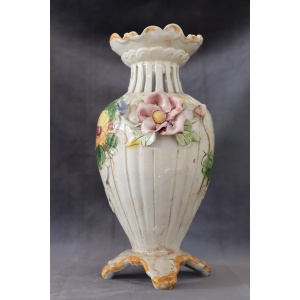 Hand-Painted Ceramic Vase by Bassano, 1990s