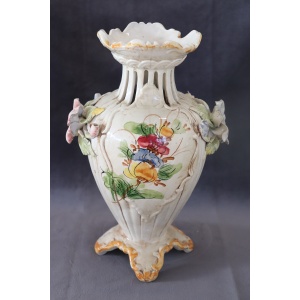 Hand-Painted Ceramic Vase by Bassano, 1990s