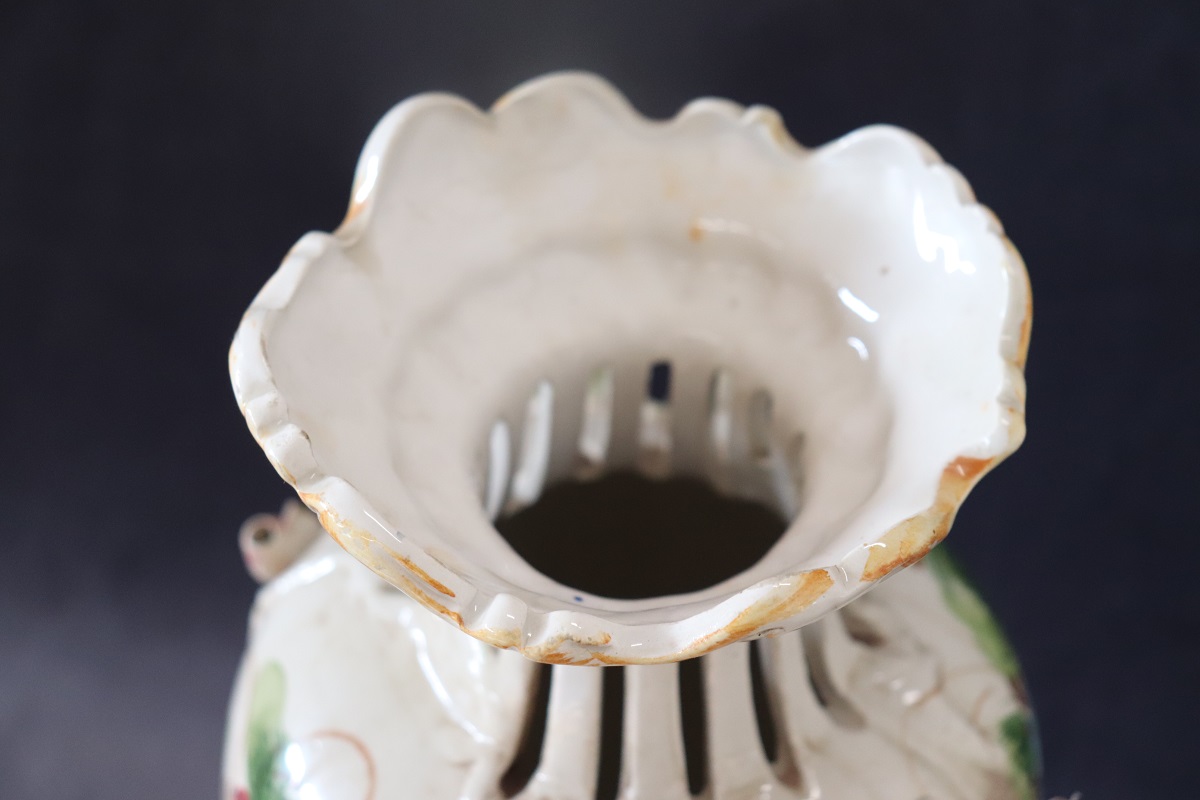 Hand-Painted Ceramic Vase by Bassano, 1990s