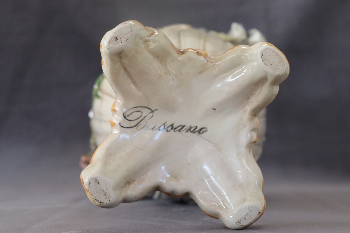 Hand-Painted Ceramic Vase by Bassano, 1990s