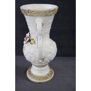 Hand-Painted Porcelain Biscuit Vase by Capodimonte, 1990s