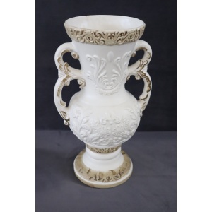 Hand-Painted Porcelain Biscuit Vase by Capodimonte, 1990s
