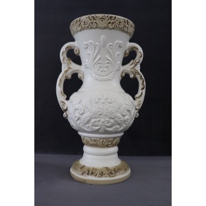 Hand-Painted Porcelain Biscuit Vase by Capodimonte, 1990s
