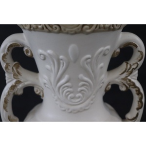 Hand-Painted Porcelain Biscuit Vase by Capodimonte, 1990s