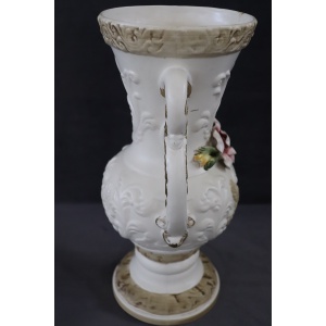 Hand-Painted Porcelain Biscuit Vase by Capodimonte, 1990s