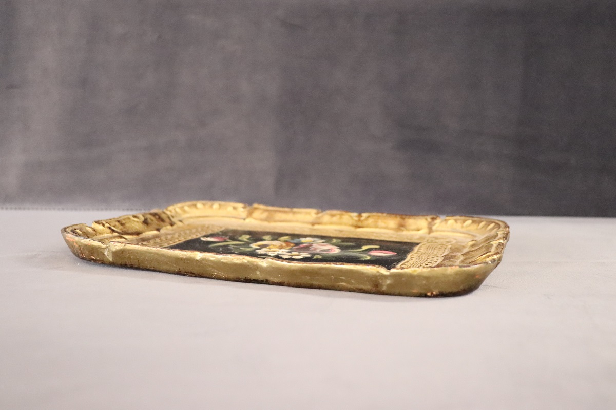 Hand-Painted Wood Tray, 1980s