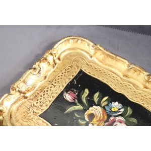 Hand-Painted Wood Tray, 1980s