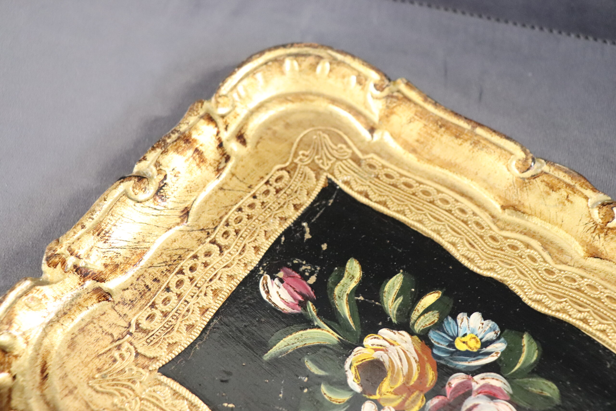 Hand-Painted Wood Tray, 1980s