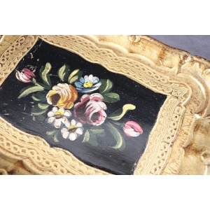 Hand-Painted Wood Tray, 1980s
