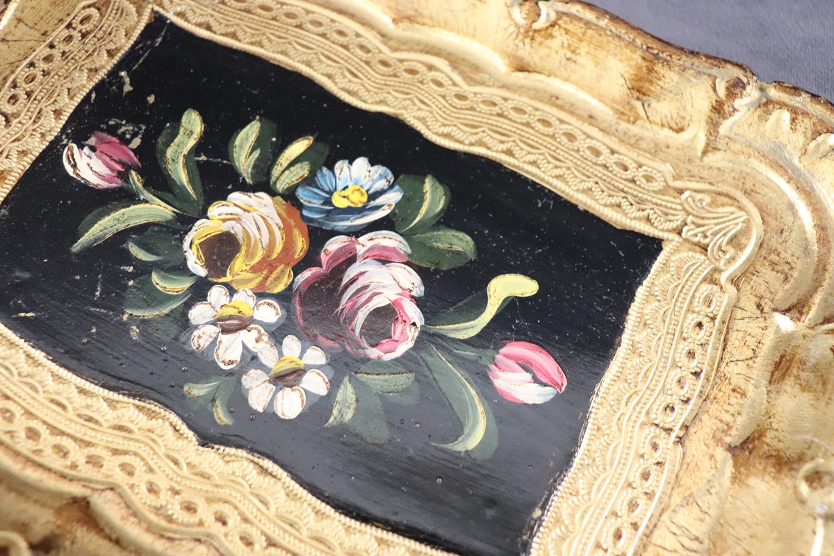 Hand-Painted Wood Tray, 1980s