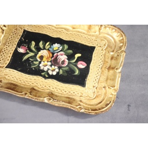 Hand-Painted Wood Tray, 1980s