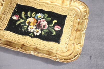 Hand-Painted Wood Tray, 1980s - Image 6